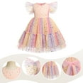 thumbnail image 2 of IDOPIP Toddler Kids Girls Sequin Star Tutu Dress Ruffle Sparkle Tulle Wedding Party Princess Dress, 2 of 8