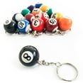 thumbnail image 3 of Colorful Billiard Ball Keychain Set 16 Pcs,Mini Magic Key Chain Balls Eightball Billar Billiards Chains Accessories, 3 of 5