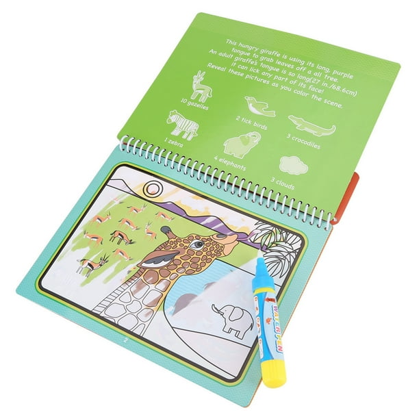 Libros para colorear para niños, libro portátil para colorear y pintar con agua, libro para colorear con agua, verdadera excelencia