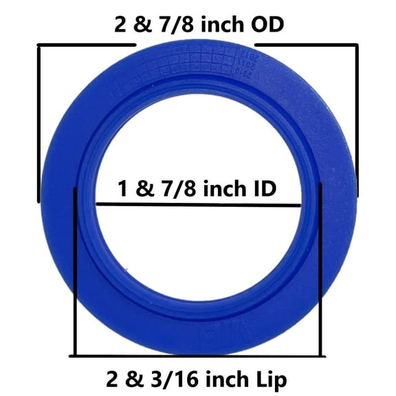 Silicone Seal 2-7/8-inch (72mm) Outer Diameter by 1-7/8-inch (48mm) Inner Diameter, 2-3/6 (55mm) Lip