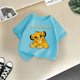 thumbnail image 5 of Camiseta de algodón deportiva informal con estampado de El Rey León de Disney para verano, para bebés, niños y niñas, camiseta de algodón con cuello redondo para exteriores, 5 of 5