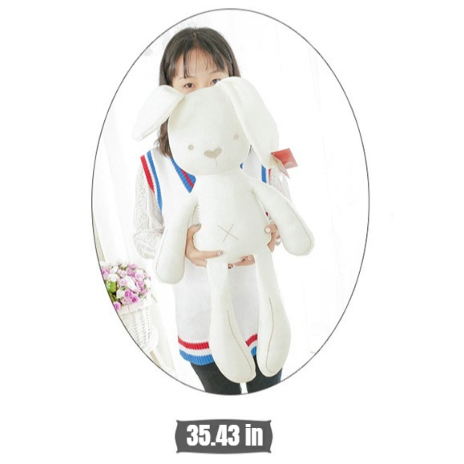 Cute Cartoon Bunny Plush Toy, Soft Rabbit Doll, Modern Plush Figure for Home Decor