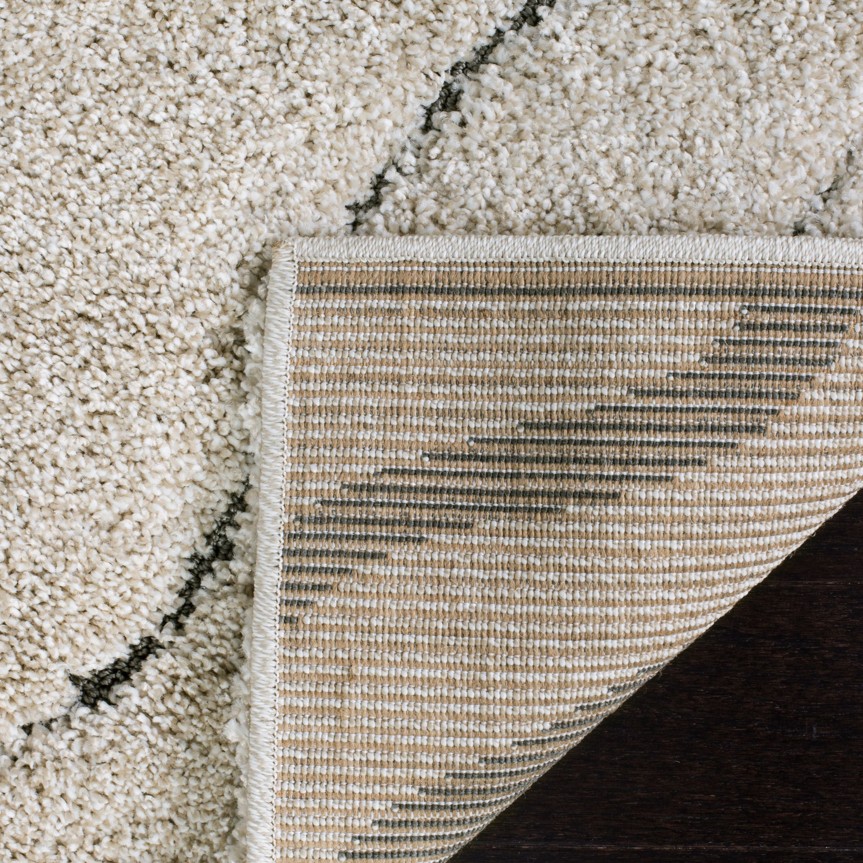SAFAVIEH Florida Tabitha Geometric Waves Shag Area Rug, Cream/Grey, 8' x 10'