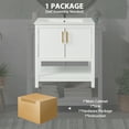 thumbnail image 5 of EUROCO 30" Bathroom Vanity with Ceramic Sink,Modern Bathroom Sink Cabinet with Open Shelf,Lager Storage,Solid Wood Frame Bathroom Vanities, 5 of 8