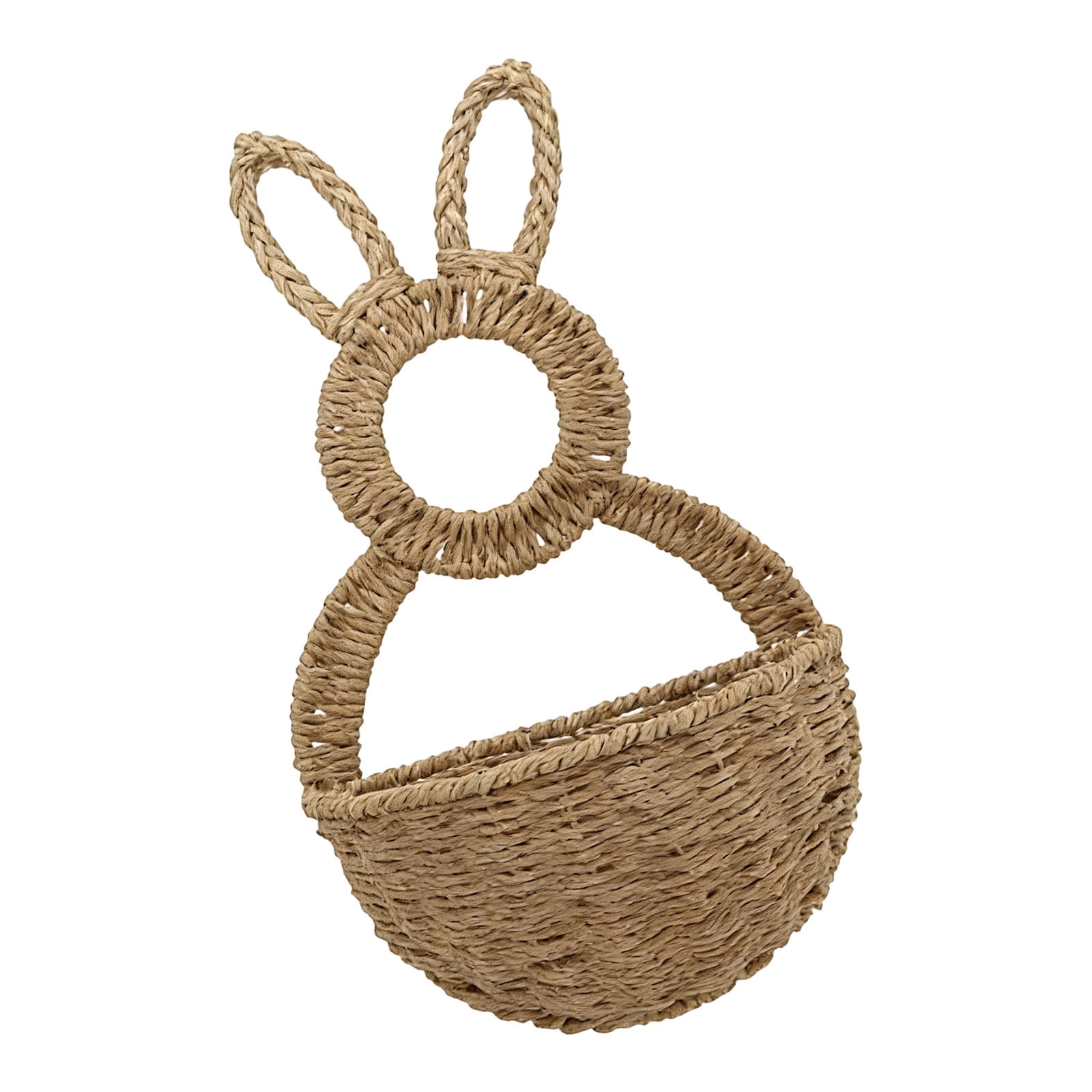 Hare Shape Basket Woven Plastic Easter Basket Wall Ornament For Holiday Decoration Indoor and Outdoor Display
