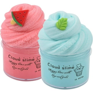Cloud Slime Kit 5 Pack, with Peachybbies Rainbow Lemon Coffee Slime Charms,  DIY