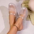 thumbnail image 6 of longantii Jelly Sandals for Women Mary Jane Glitter Jelly Mules Cutout Slip On Closed Toe Jellies Shoes Summer Beach Slippers Transparent Open Toe Waterproof Slide, 6 of 9