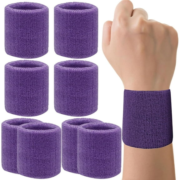4 Pairs Wrist Sweatbands Tennis Wrist Bands Absorbent Sweat Band for Men and Women, Breathable Cotton Wrist Sweatbands for Working Out, Football, Basketball, Running Athletic Sports