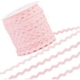 thumbnail image 2 of 137 Yards Rick Rack Trim for Sewing 3/8 Inch Rac RIC Ribbon Narrow Rickrack Wave Bending Fringe Trim Pearl Pink Zig Zag Polyester S Shaped Lace Woven Fabric with Spool for Crafts, 2 of 8