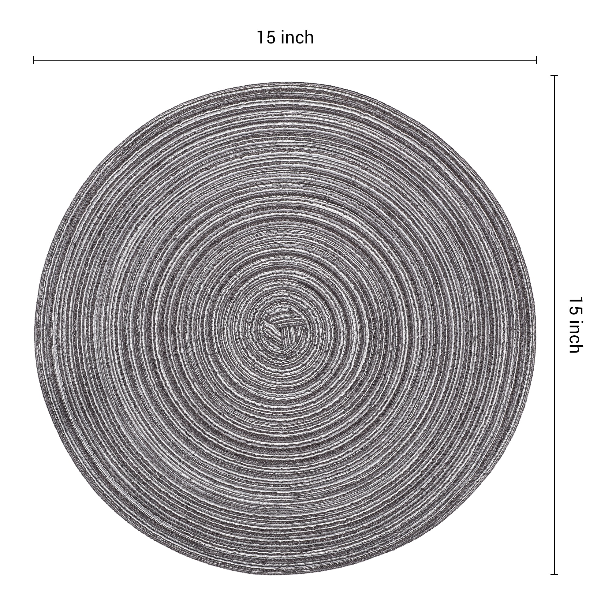 Unique Bargains Farmhouse Placemats Set of 6 Woven Placemats Gray