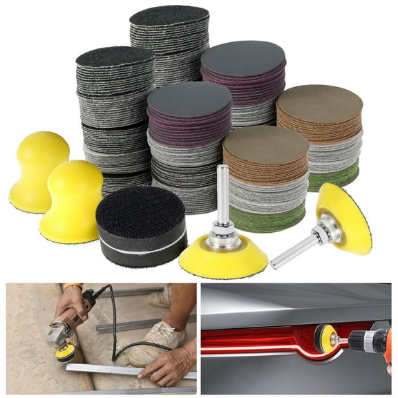 368 Pcs 2 Inch Wet Dry Sanding Disc Set Assorted 60-10000 Grits Silicon Carbide Sanding Paper for Drill Grinder Rotary Tools Attachment