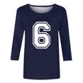 thumbnail image 5 of Cutuoiiu Women's Number 6 Number 7 Matching 67 Casual 3/4 Sleeve Round Neck Pullover Tops Gifts, 5 of 5