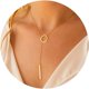 thumbnail image 1 of Collar Lariat para mujer, delicados collares largos chapados en oro de 14 quilates con colgante de perlas CZ en forma de corazón, collar con forma de gota de oro simple TUNC Sencillez, 1 of 5