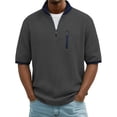 thumbnail image 1 of Camiseta Casual de Manga Corta con Cuello Tripulado 100% de Poliéster Lavable a la Máquina de Manga Larga Camisetas de Trabajo Al Aire Libre de Color Sólido para Hombres, 1 of 7