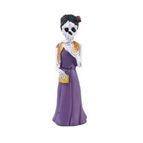 Wadada Halloween Miniatures Items Fairy Garden Figurines Mini Village Decoration Skulls Coffin Vintage Retro Theme Statue Ornament (Bride Skeleton)