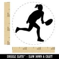 thumbnail image 2 of Woman Tennis Player Sports Self-Inking Rubber Stamp Ink Stamper - Sky Blue Ink - Small 3/4 Inch, 2 of 7