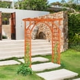 thumbnail image 5 of VINGLI 85in Wooden Garden Arbor, Wedding Arch for Ceremony Plant Climbing, Pergola for Garden Backyard, Lawn (Teak), 5 of 7