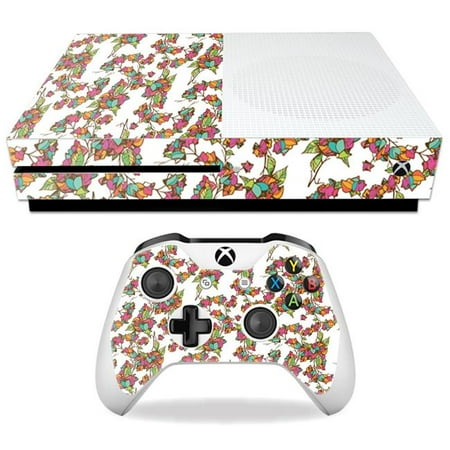 MightySkins MIXBONES-Bouganvilla Skin Decal Wrap for Microsoft Xbox One S - Bouganvilla