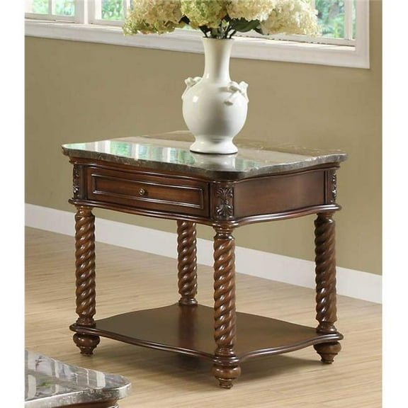 Home Elegance  Lockwood Square End Table in Brown Mahogany 26 x 26 x 26H