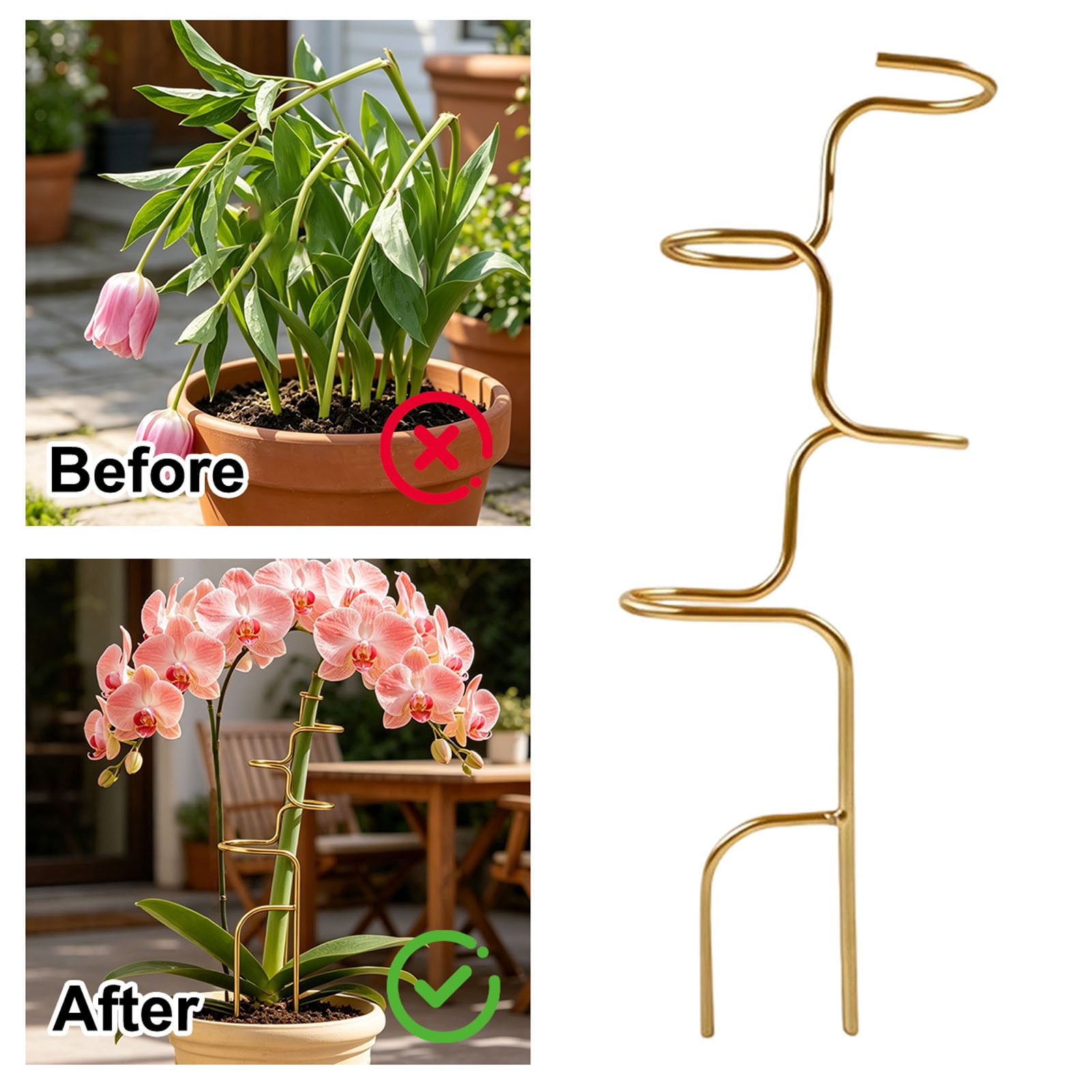 UJMNHYGT Indoor Support Stakes Metal Monstera Supports, Trellis Stem Holder for Tall Potted Climbing Flowers, Stabilization for Indoors Outdoor Garden Tomato Orchid