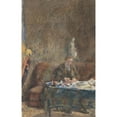 thumbnail image 2 of Martinus van Andringa 11x14 Black Ornate Wood Framed Double Matted Museum Art Print Titled: Interior with Writing Man on Sofa Behind the Table (1874 - 1918), 2 of 5