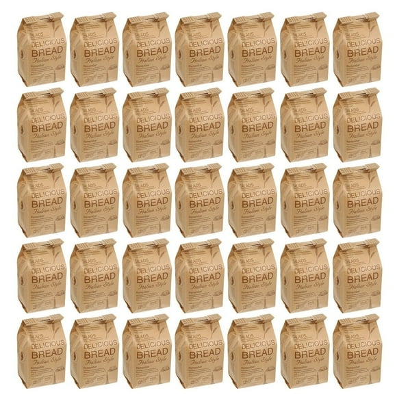 1 Set 50Pcs Three-dimensional Kraft Paper Packaging Bags Bread Packaging Bags