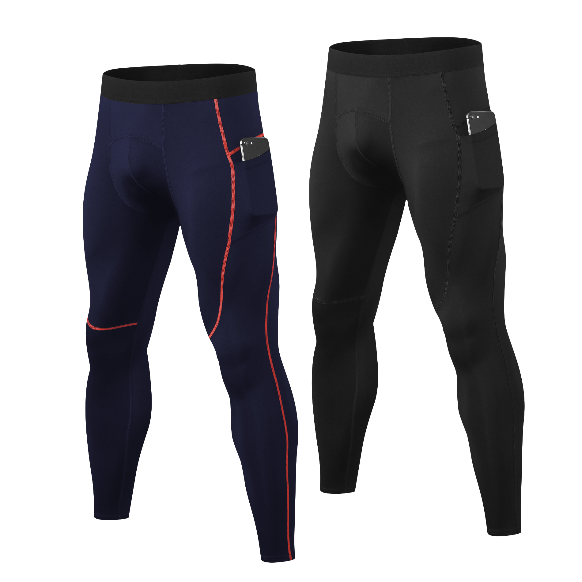 YUSHOW 2 Pack Men Compression Pants Quick Dry Workout Leggings with Pockets  for Male - Walmart.com