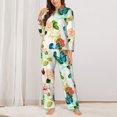 thumbnail image 2 of Balery Floral Vintage Conjunto de Pijama con Estampado para Mujer, Conjunto de Dos Piezas con Manga Larga, Ropa de Dormir Suave con Bolsillos, Pijamas Cómodos-Large, 2 of 7