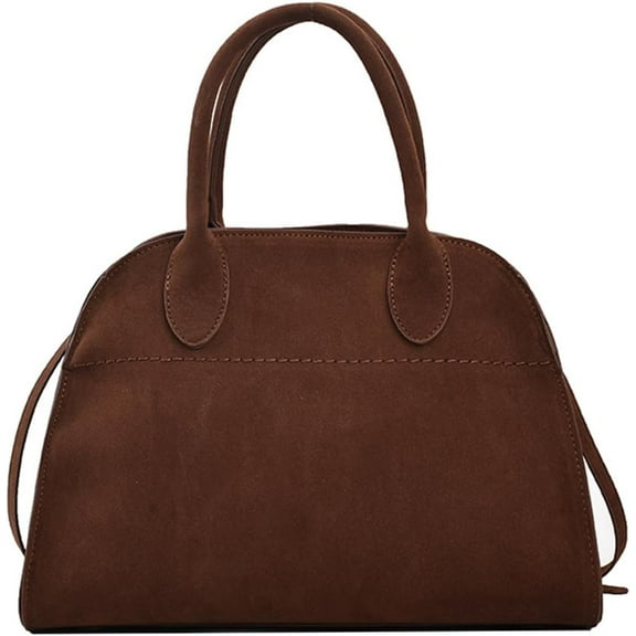 Kwuty Womens Suede Tote Bag, Faux Leather Tote Bag for Women Vintage Top Handle Bag Fashion Retro Shoulder Satchel Bag