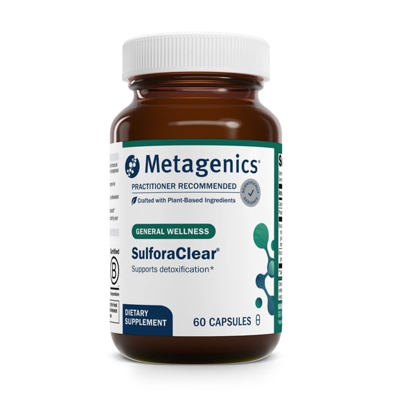 Metagenics SulforaClear - With Broccoli Sprout Extract, Calcium, Phosphorus & Sulforaphane - Non-GMO, Gluten-Free, Vegetarian - 60 Capsules