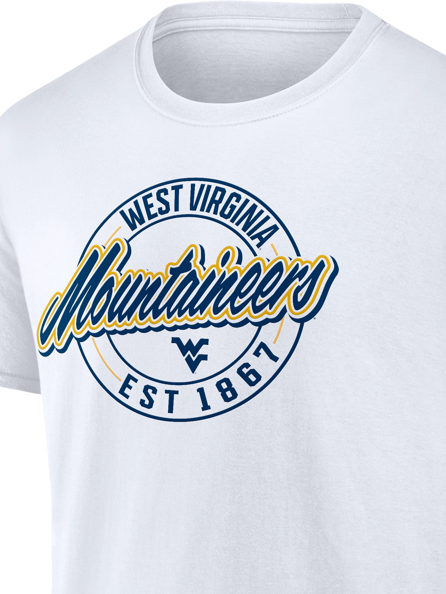 NCAA West Virginia Mountaineers Men's Cotton White Short Sleeve T-Shirt
