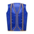 thumbnail image 3 of TiaoBug Kids Boys Arabian Prince Outfits Sleeveless Vest Gold Braid Waistcoat with Satiny Bloomers Pants Set Royal Blue 16, 3 of 7