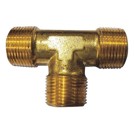 0.375' Brass Tee - Male Tee,Brass,1/2 In,MNPT 6AYV4