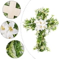 thumbnail image 4 of Corona de cruz liliácea de Pascua, guirnalda, adorno de puerta delantera, flor de simulación para puerta de oficina multifuncional duradera, 4 of 7