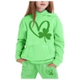 thumbnail image 3 of Xmyrz St Patricks Day Little Girl Holiday Outfits Pants Set Sweatsuits Hooded Classic Heart Long Sleeve Tracksuit Casual Clothes Sets Clothing Suits, 3 of 5