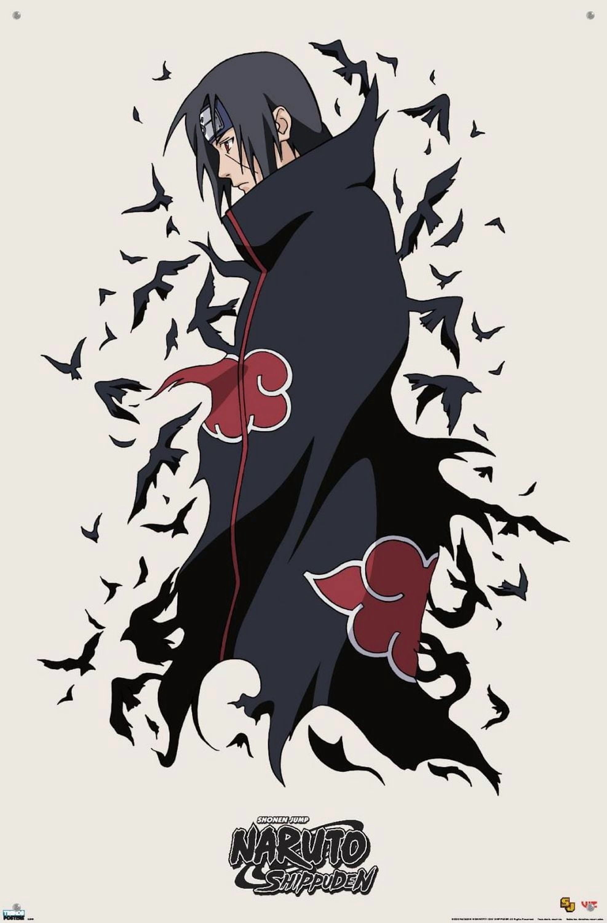 Naruto Shippuden – Itachi 22.375" x 34" Wall Poster with Beechwood Magnetic Frame, by Trends International