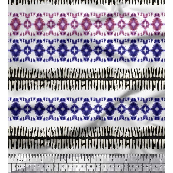 Soimoi Purple Georgette Viscose Fabric Shibori Tie-Dye Fabric Prints By Yard 44 Inch Wide