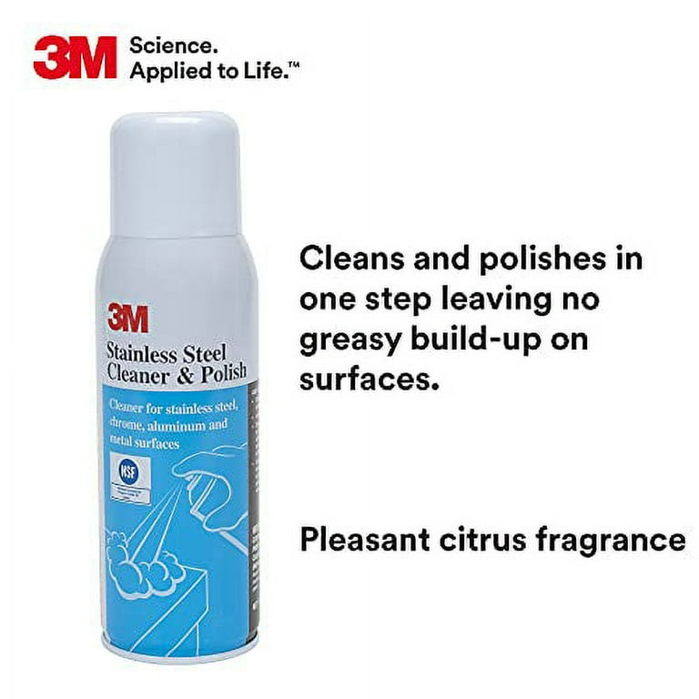 Stainless Steel Cleaner and Polish, Lime Scent, Foam, 21 oz Aerosol Spray, 12/Carton Stainless Steel Cleaner and Polish, Lime Scent, Foam, 21 oz Aerosol Spray, 12/Carton