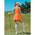 thumbnail image 3 of ALove Womens Tennis Outfit Sports Dresses Contrasting Colors Golf Exercise Dresses with Shorts and Pockets and Bra V Neck Racerback Golf Activewear, 3 of 8