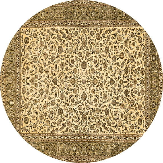 Ahgly Company Indoor Round Persian Brown Traditional Area Rugs, 4' Round