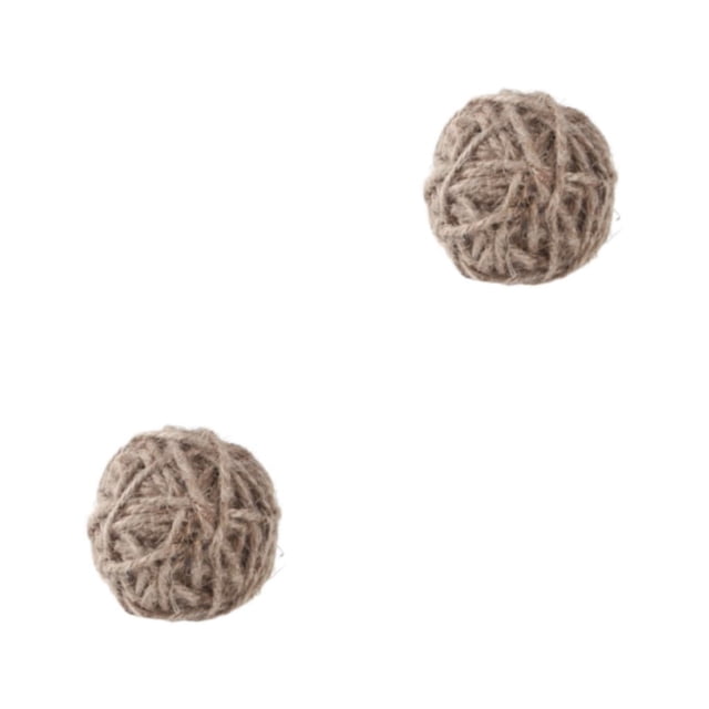Billuyoard Bolas coloridas para jugar con animales pequeños para diversión sin fin, bolas para masticar hierbas, juguetes para masticar bola de hilo 7cm 2Conjunto