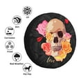 thumbnail image 4 of Waterproof Spare Wheel Cover, Cupid Arrow Rose Skull Pattern Adjustable Wheel Cover For Jeep Trailer RV SUV Car, 16 inch, 4 of 8