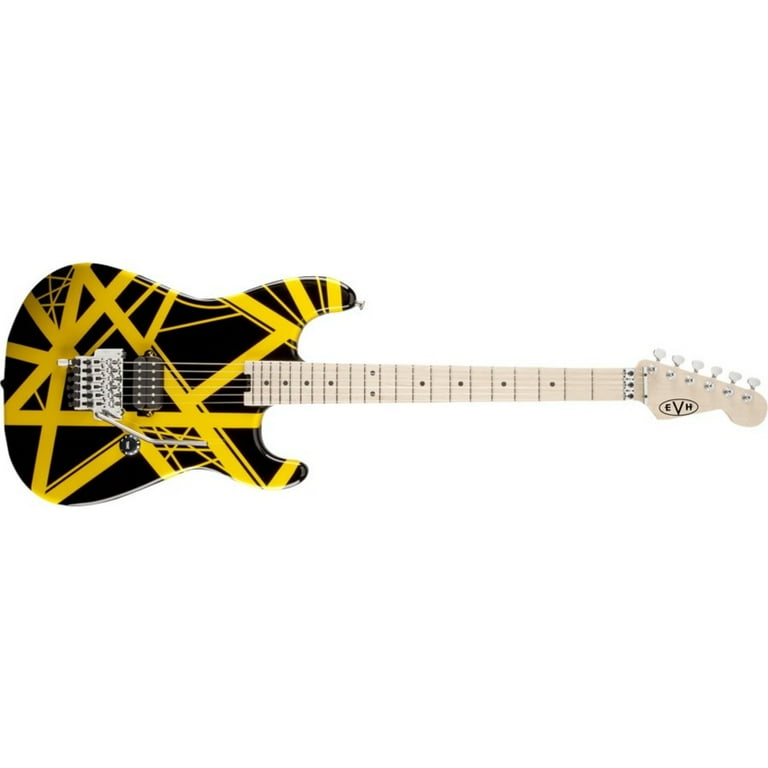 Eddie van halen black sale and yellow striped guitar
