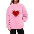 thumbnail image 2 of Yievot Valentines Sweatshirts for Women Oversized Casual Mock Neck Pullover Sweatshirts Long Sleeve Holiday Vacation Graphic Tops, 2 of 5