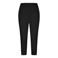 thumbnail image 6 of QHFBli Breathable Polyester Leggings Women's High Waisted Capri Leggings Stretchy Summer Beach Casual Exercise Yoga Pants Featuring Decorative Eyelet, 6 of 6