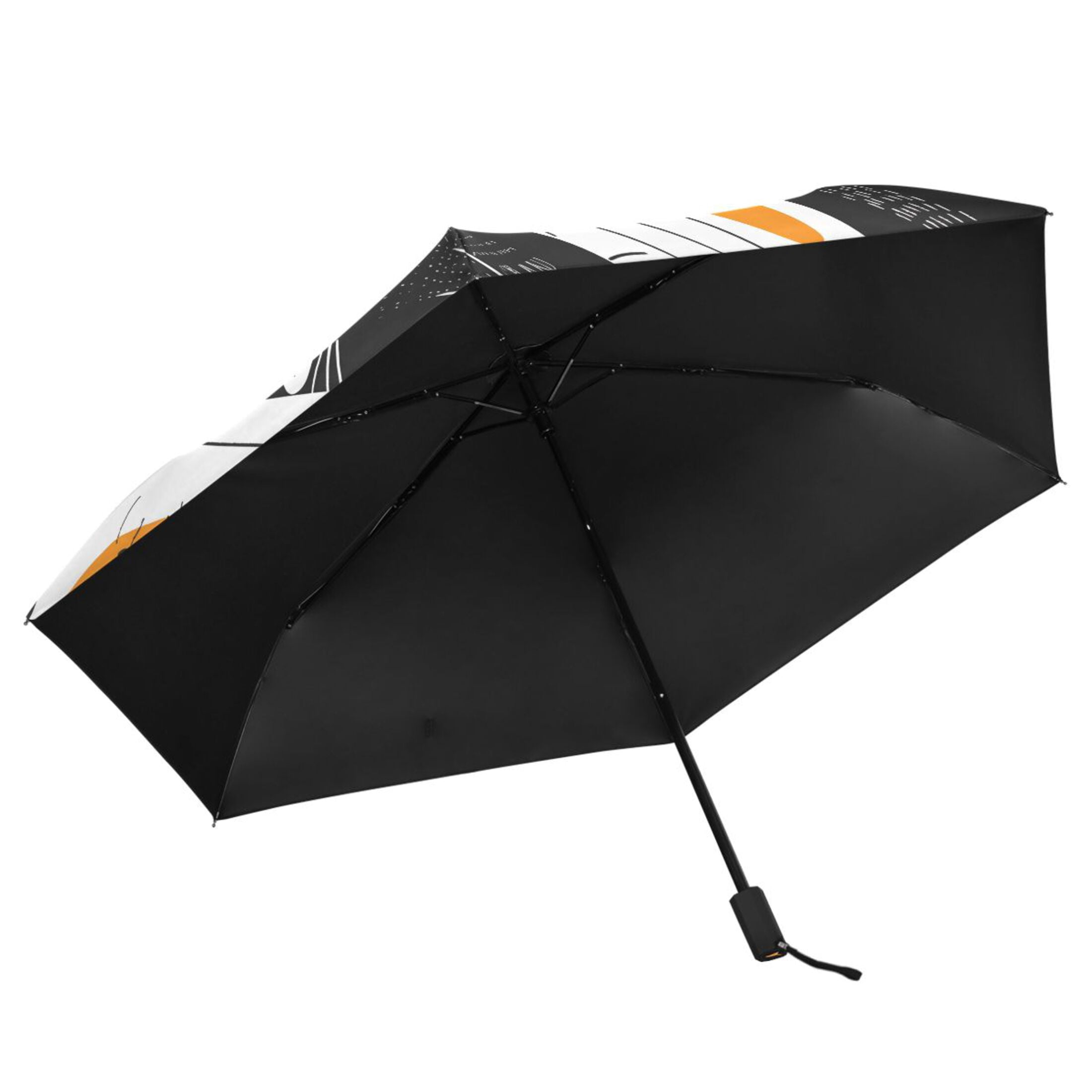 Funny Scandinavian Cats Compact Sun Umbrella Windproof Travel Umbrellas for Rain Strong Portable UV Protection