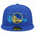 thumbnail image 2 of Men's New Era  Royal Golden State Warriors Tri-Hit 59Fifty Fitted Hat, 2 of 5