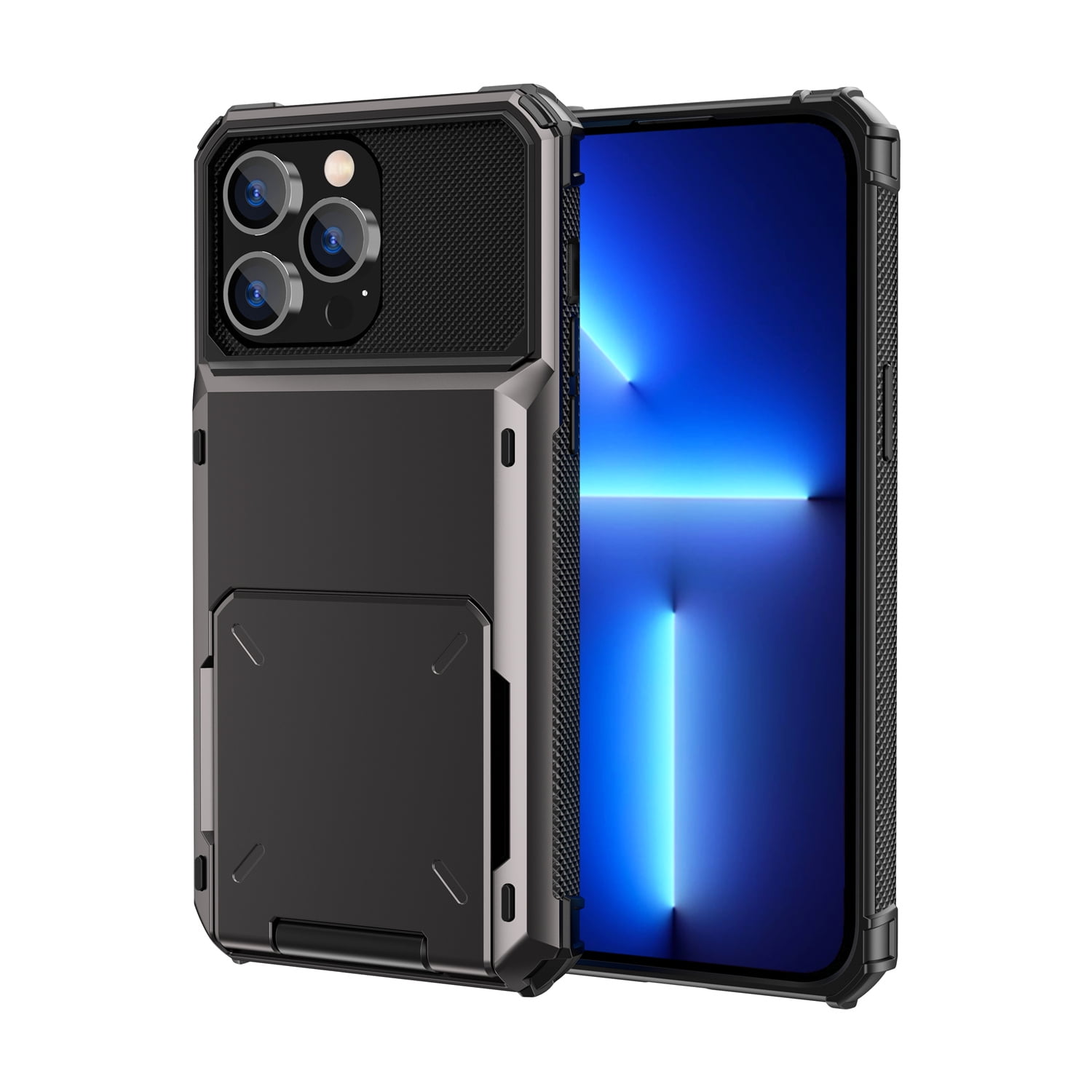 Cowithday Wallet Rugged Case for iPhone XR, iPhone XR Cover, Card Holder Slot Heavy Duty Military Grade Shock Absorption Drop Proof Phone Case Cover for Apple iPhone XR 6.1 inch, Gray