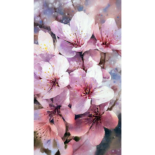 DIY 5D flor de cerezo Kit diamante pintura completo redondo taladro mosaico pared decoración Hugtrwg Para estrenar