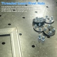 thumbnail image 6 of Uxcell 30-Pack 1/4"-20 UNC Rivet Nuts, 304 Stainless Steel Knurled Flat Head Threaded Insert Nuts Knurled Rivet Nuts, 6 of 7
